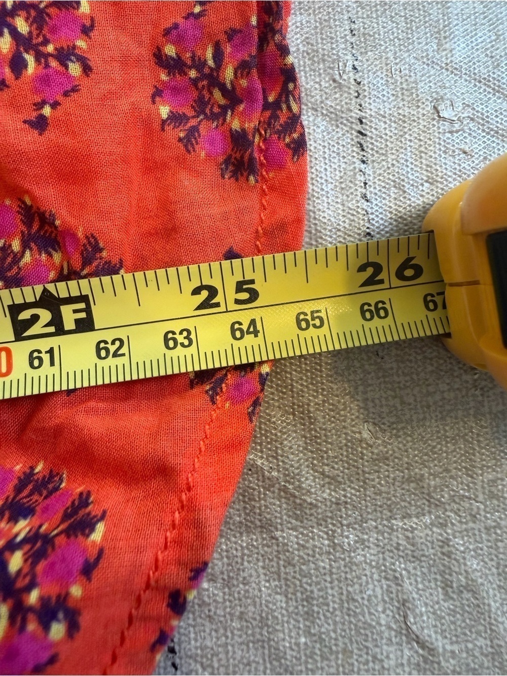 Tory Burch Evelina Floral Peasant Blouse Orange Pink Tassel Tie Cotton Size 6 - Picture 9 of 9